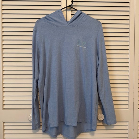Vineyard Vines Sky Blue Long Sleeved Hoodie Size XL Like New - Picture 2 of 9